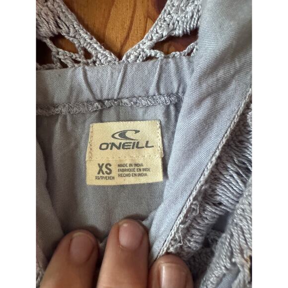 O'Neill KINLEY Light Blue Crochet Bodice beach vacation Mini Junior's Dress XS - Picture 4 of 9